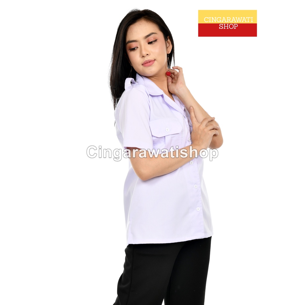 R5 Baju Putih Dinas Wanita Lengan Pendek Seragam Pns Putih Wanita Baju Pdh Putih Wanita Kemeja Putih