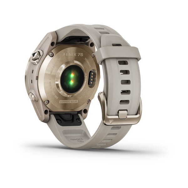 Garmin Fenix 7S Solar Sapphire Cream Gold Titanium Cream Nylon Band Garansi Resmi TAM 2 Tahun