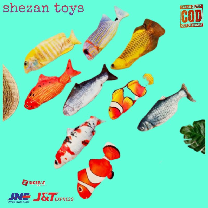 Mainan Simulasi Ikan Bergerak Boneka Ikan bisa bergerak Elektrik Bisa Bergerak