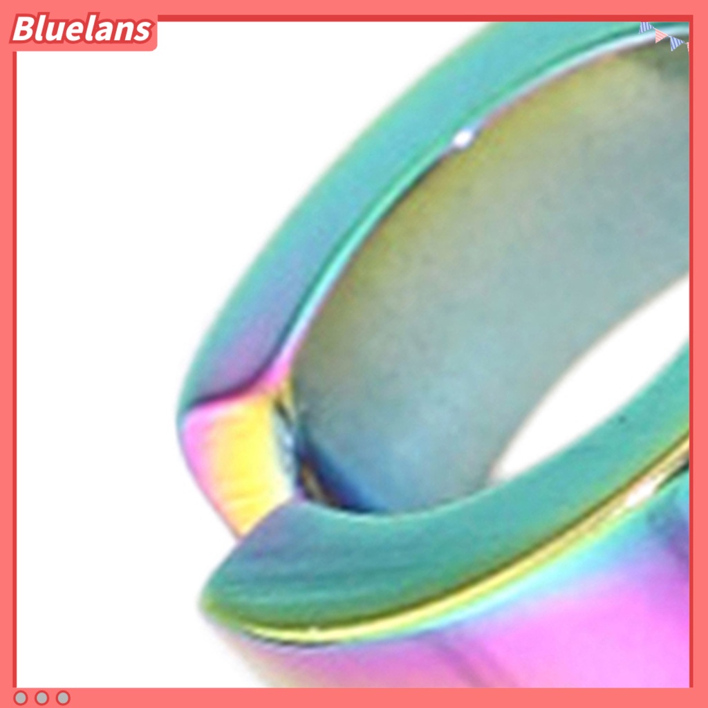 Bluelans 1Pc Men Titanium Steel Round Non-Pierced Ear Cuff Clip Earring Pendant Club