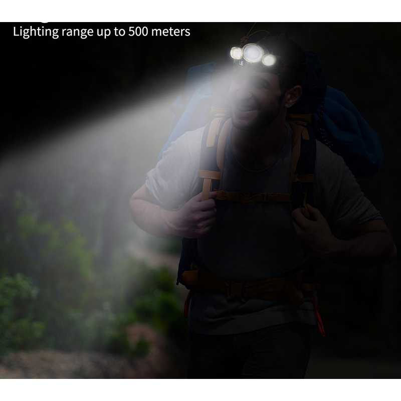 (BISA COD) RVOSTR LED Ares Headlamp Headlight 3 LED Cree XM-L T6 + 2 XEP - L3