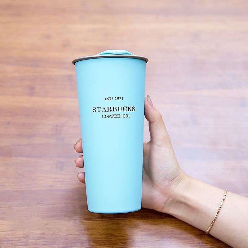 Starbucks Tumbler Macaron Stainless Steel Cup Biru