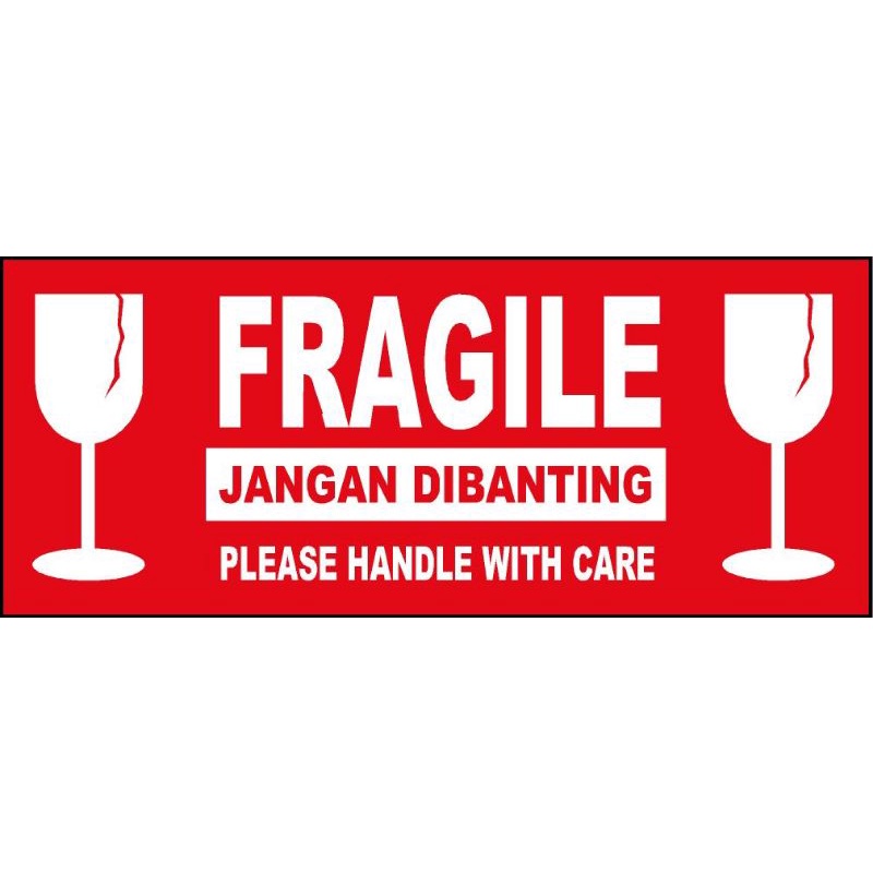 

STIKER FRAGILE MERAH KECIL UK 8535 QTY 400 pcs