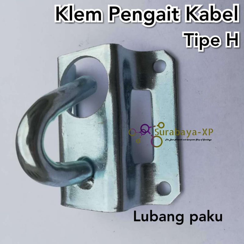 Klem Pangkon Pengait Tipe H Kabel Fiber Optik FO dan Kabel LAN Clamp