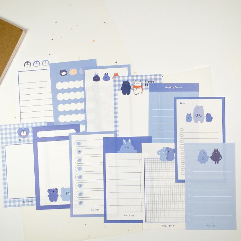 

12pcs Deco Memo Paper Cute Series Aesthetic for Journaling DIY Jurnal Scrapbook Planner Craft