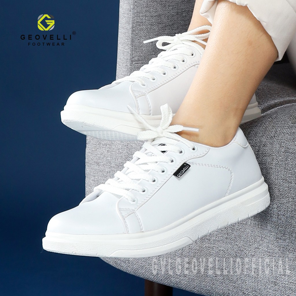 Sepatu Putih Wanita Sneakers Full White GEOVELLI Force 1 One Sneakers Kasul Kuliah Trendy Terbaru