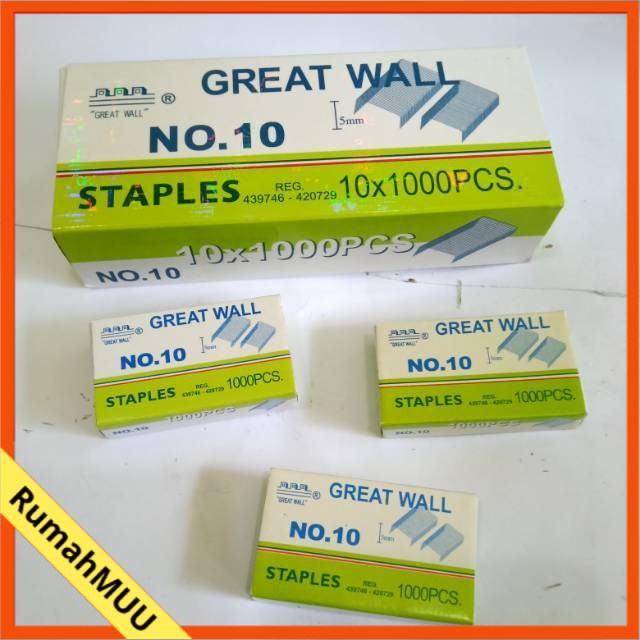 

Isi Staples Great Wall / Montana / NAKAYA / V-TEC Kecil No. 10 -1M Refill Stapler No 10 RumahMUU