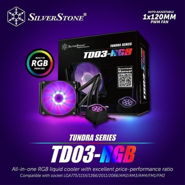 WATER COOLER Silverstone TD03-RGB CPU Liquid Cooler 120 MM RGB ALL IN ONE