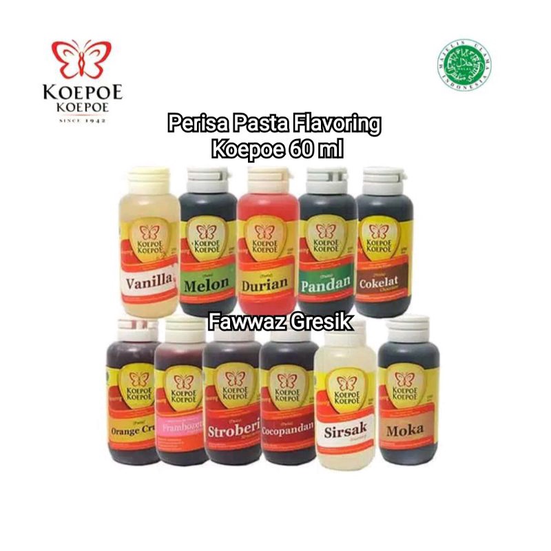 

Koepoe Perisa Pasta 60ml - Pasta Kupu Penguat Perisa Aroma Makanan Flavoring Essen Aroma Kue 60 ml coco pandan Taro Pisang Ambon Es Doger Kopi Moka Taro Talas