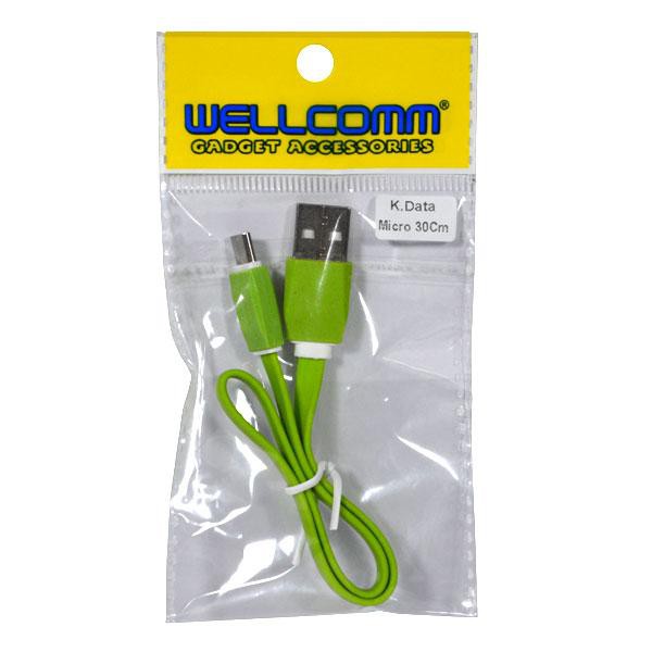 Kabel Micro Flat 30cm - Kabel Power Bank Original Wellcomm 30cm