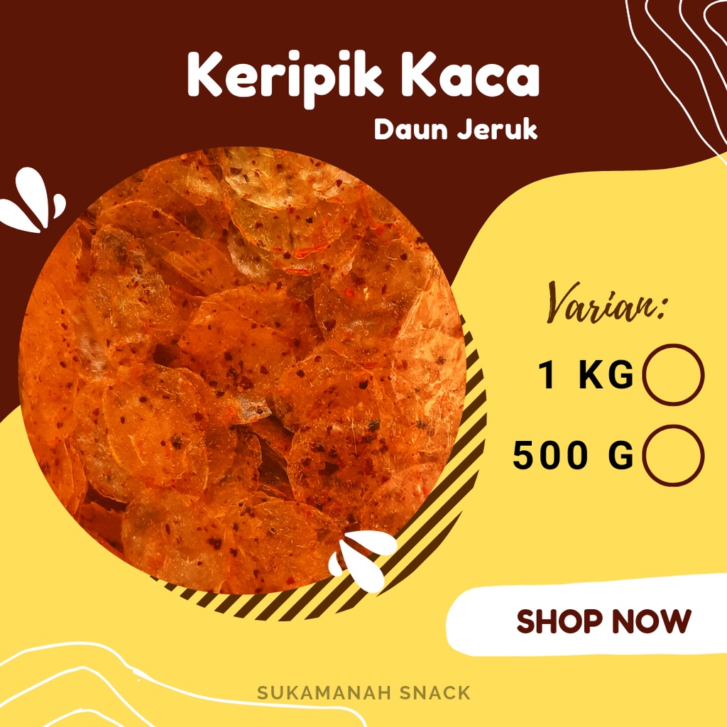 

kripca keripik kaca 1/2 kg / snack kripik kaca extra pedas daun jeruk / kripca jajanan makanan ringan keripik beling/ beledag