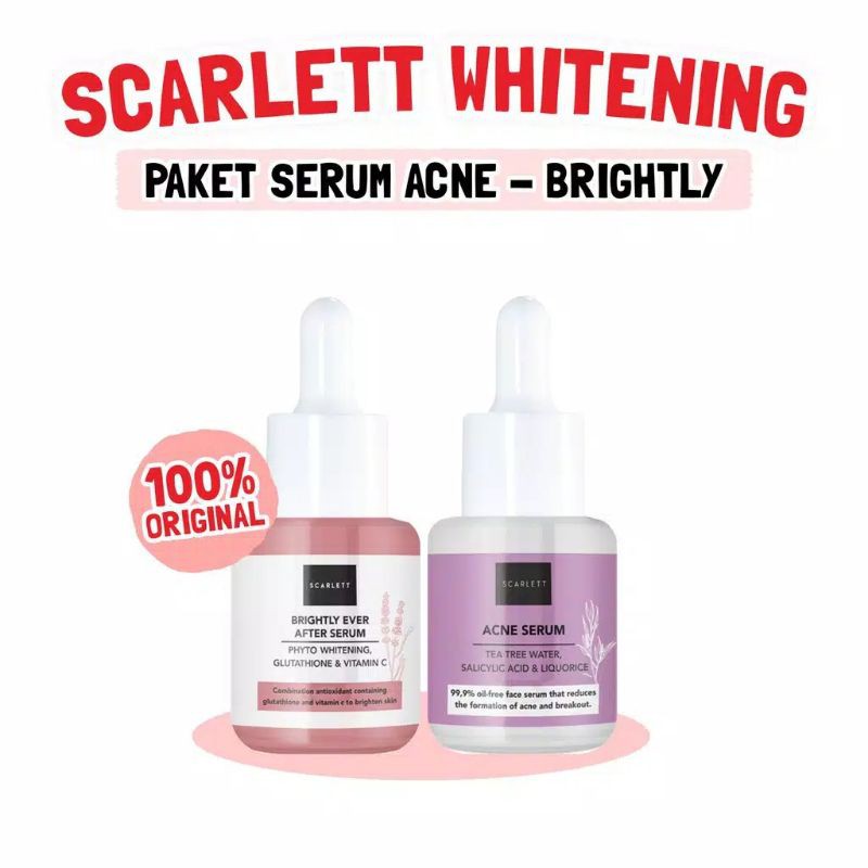 Scarlett whitening paket serum Acne / Brightly