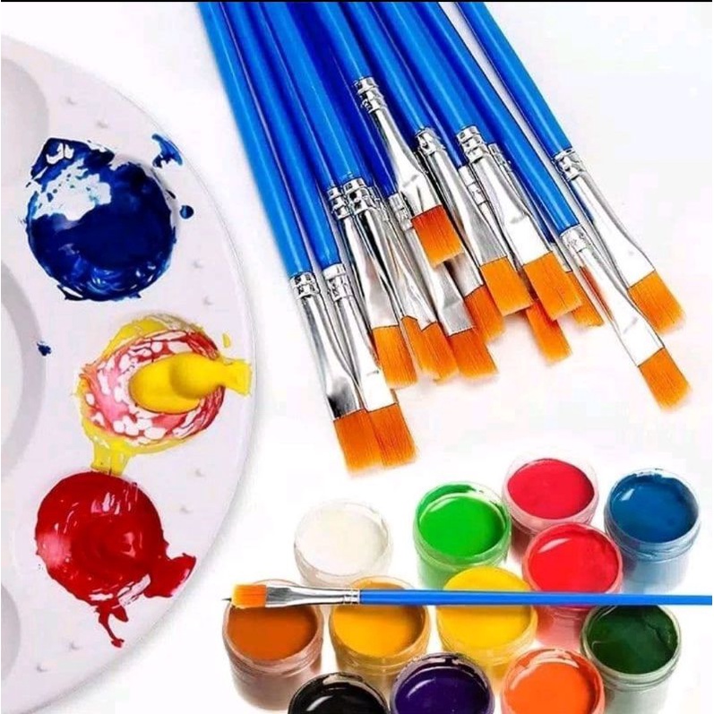 Kuas Lukis Flat Brush Leo Detailing Pen Brush &amp; Brush set (5 Pcs) Joyko BR -8 - Kuas Lukis 1 set isi 5 Pcs Nylon Brush