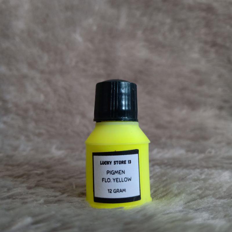 PIGMEN 12gr FLUORESCENT YELLOW Kuning Stabilo Mini Kecil Pewarna Sablon Pigment Color Colour Bundle 