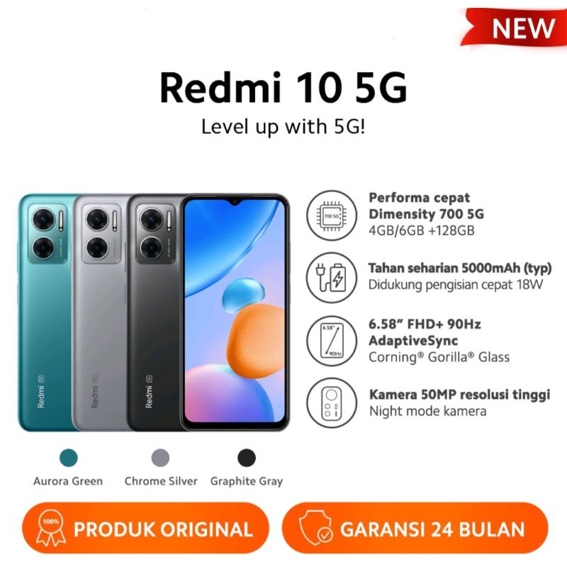 Redmi 10 5g 6/128 Garansi Resmi
