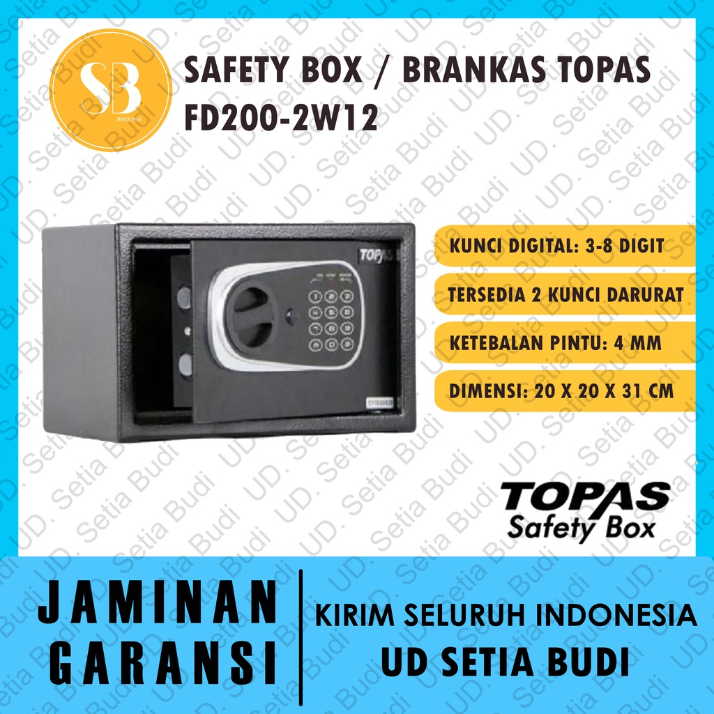 Electronic Safety Box TOPAS FD200-2W12 Brankas Digital TOPAS FD 200