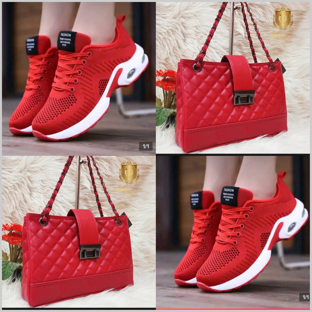 paket sneaker dan tas wanita model baru