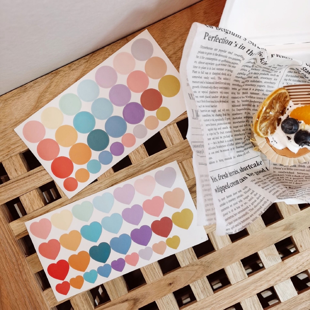 Ins Morandi Round Sticker Card Poster Decoration Sticker Gift Bag Sealing Sticker Sticker Shopee Indonesia