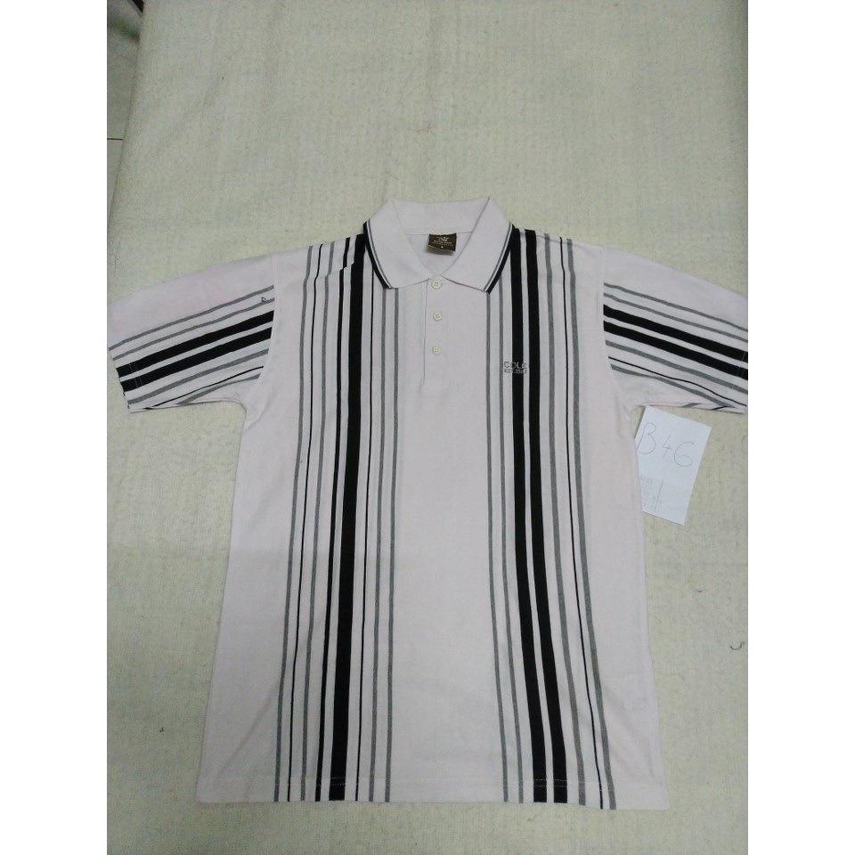 Baju Polo Shirt Pria Cole Putih Hitam - B46