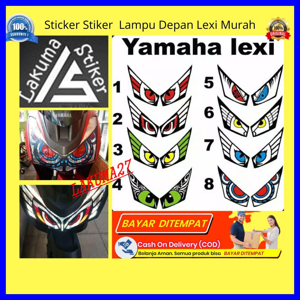 STIKER LAMPU DEPAN LEXI | STIKER LAMPU LEXI | STIKER LEXI | STIKER MOTOR LEXI | MOTOR LEXI BISA COD