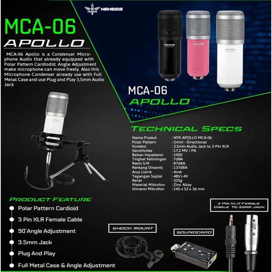 Mic condenser NYK Nemesis MCA-06 Apollo