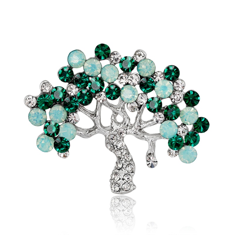 SIY  Tree Plant Brooch Pins Jewelry Women Luxury Shiny Fashion Decoration Corsage