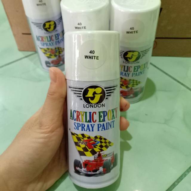 Pilox Pilok Cat Semprot RJ London Erje 150 cc - White / Putih Mengkilap / Glossy (40)