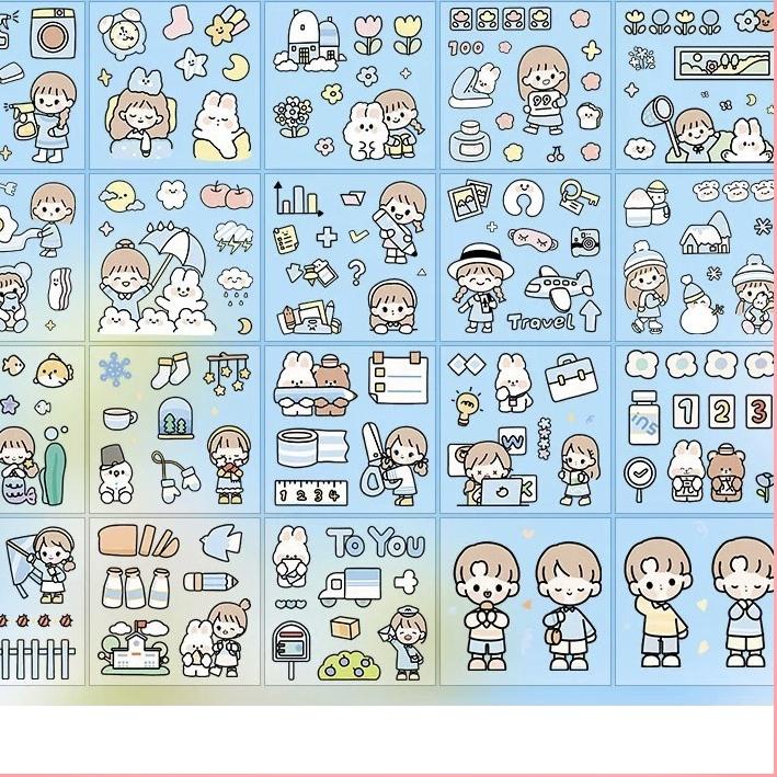 

7.7 Promo >> (100 lembar)TELADO Stiker Aesthetic Design DIY/Sticker botol minum 2D plastik anti air/Buku Diary Stiker Motif/Stiker Anti Air Botol Hp Laptop Lucu PET Telado