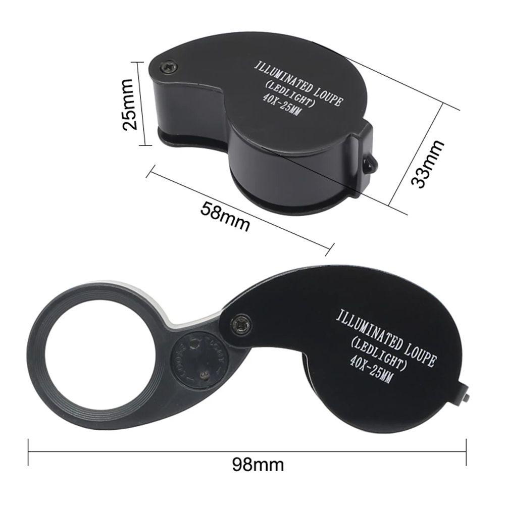 Kaca Pembesar Nanas Untuk Apresiasi Giok 40X Pocket Illuminated Loupe 2led