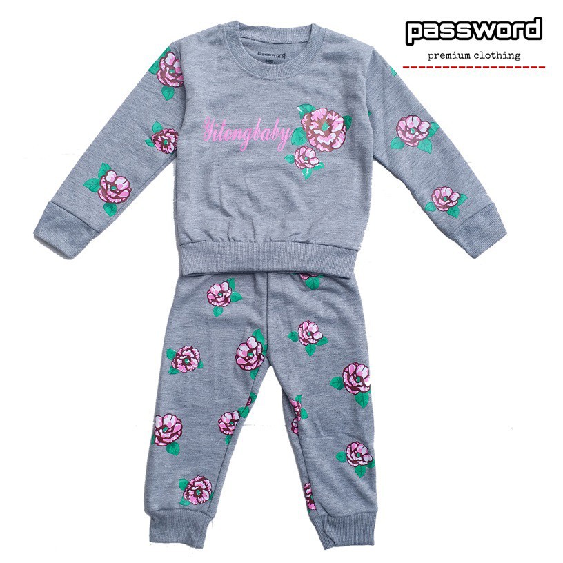 plazababyku PASSWORD BUNGA Setelan Sweater 1 - 7 Tahun Baju Anak BerKualitas