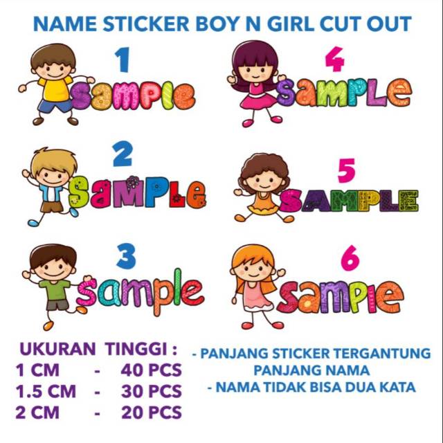 

Label Nama Cut Out Boy And Girl Waterproof