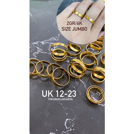 Cincin Ring Ukir Size JUMBO Kadar 6k - 2 gram // UK 12-23