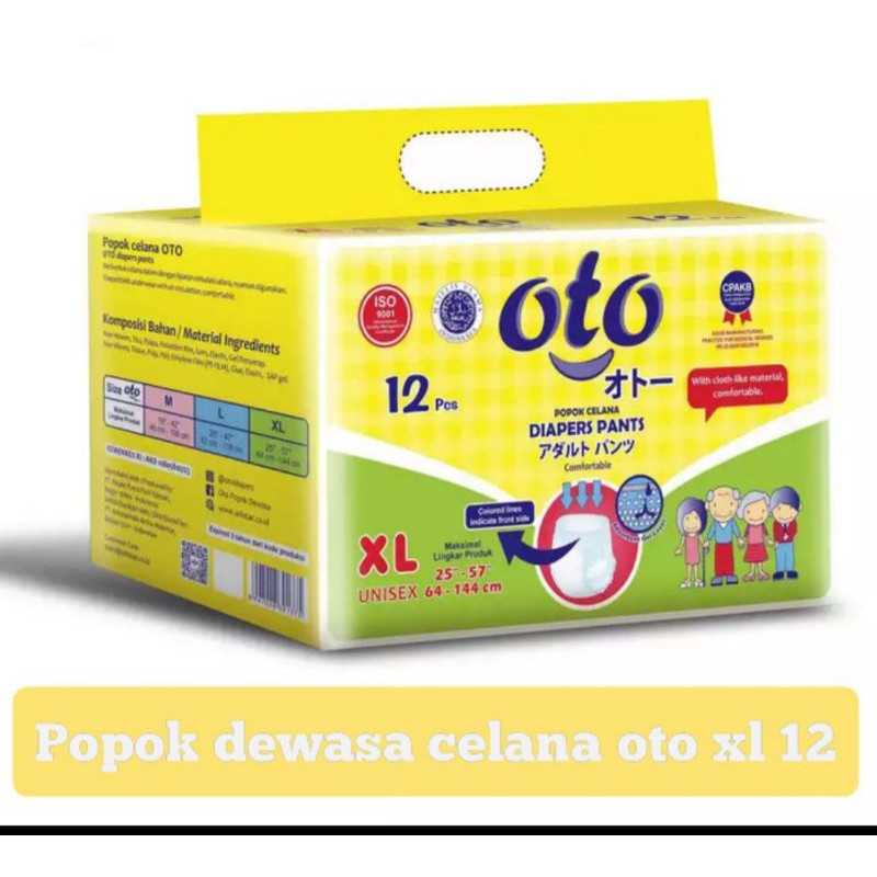 Popok Celana Dewasa oto xl isi 12 | Diaper Pants