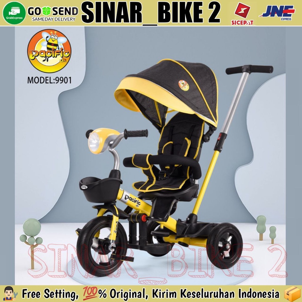 Sepeda Roda 3 Tiga PACIFIC PC 9901 Musik Lampu Kanopi Tricycle