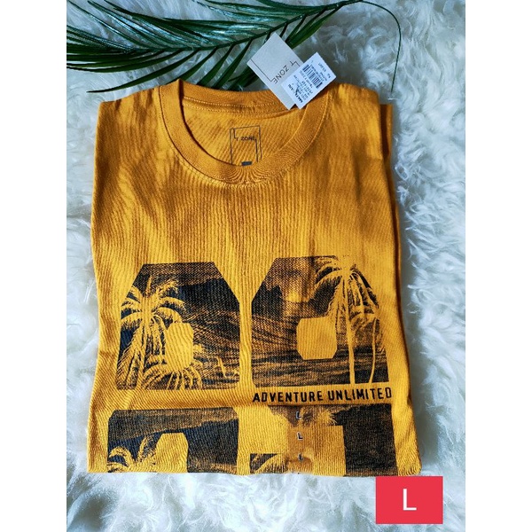 Kaos T zone pria ukuran L Original