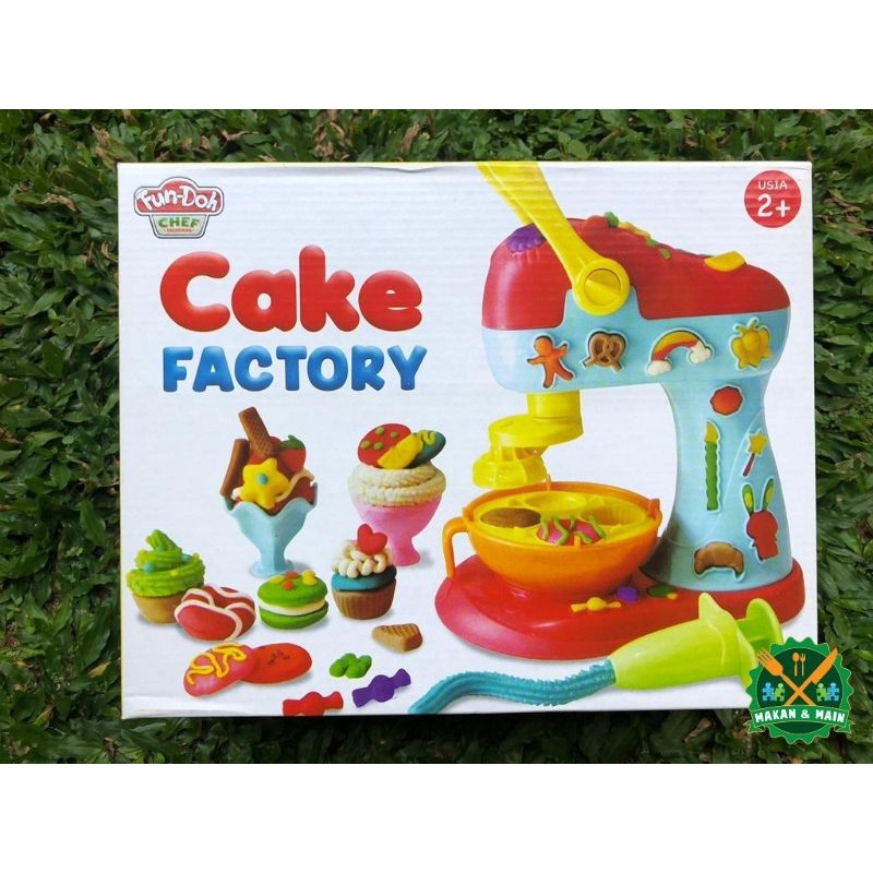  Mainan  Play Doh Cake Factory Playdoh Fun Doh Masak Masakan 