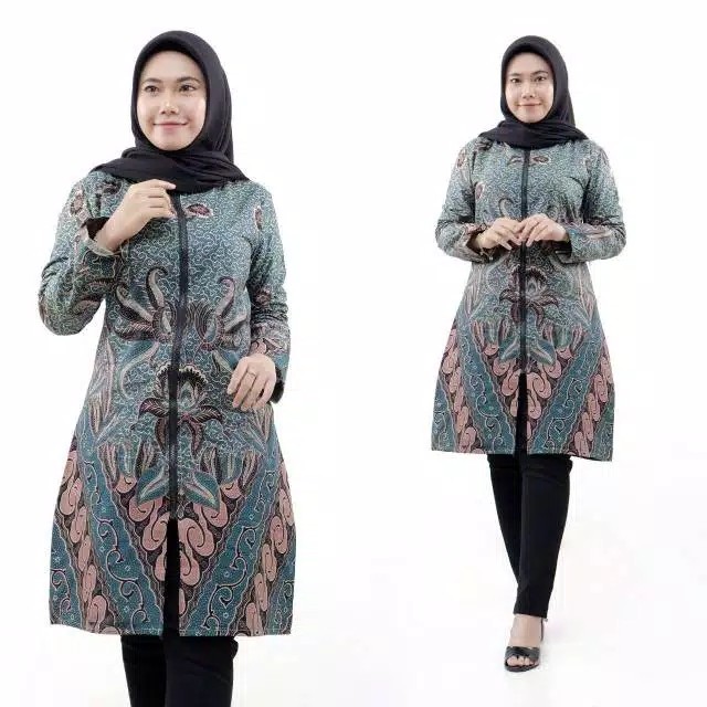 Couple Tunik Batik Print Lengan Panjang Handmade
