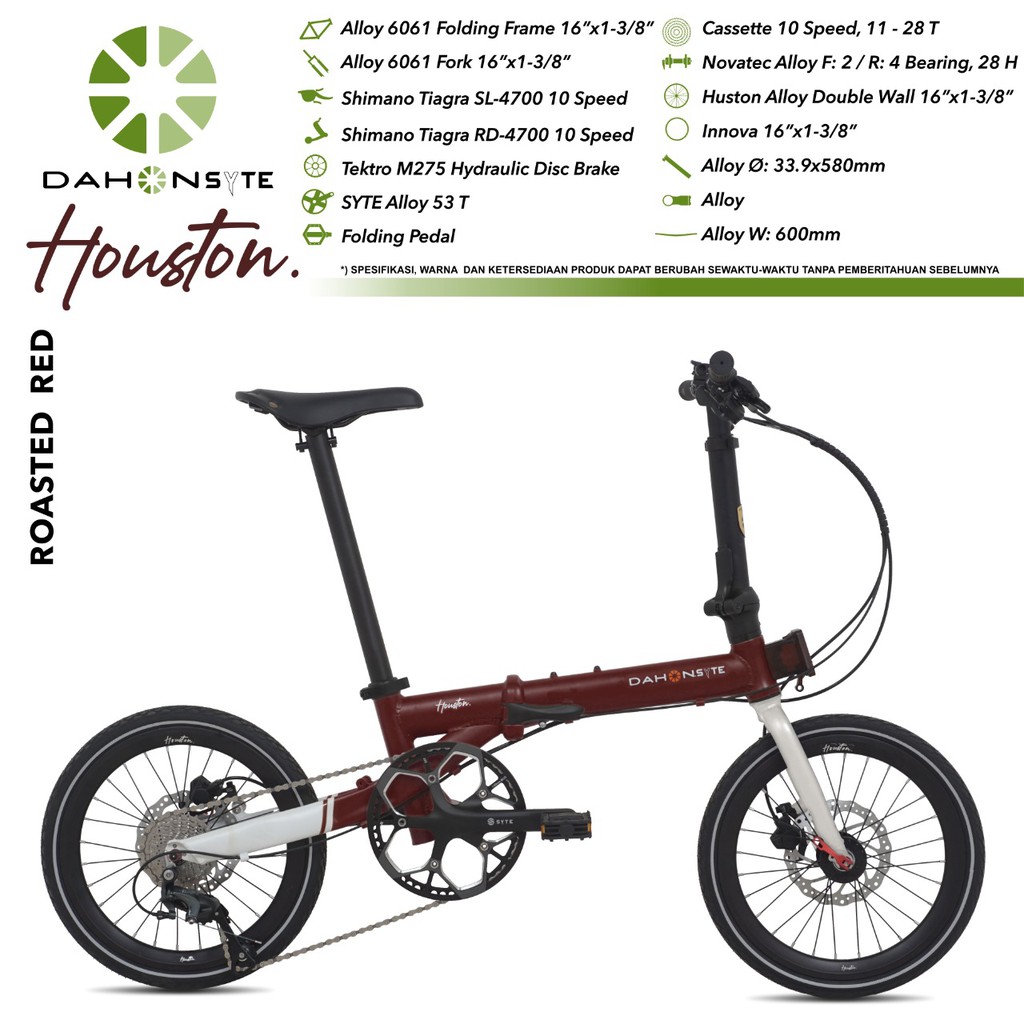 SEPEDA LIPAT DAHON SYTE HOUSTON 16&quot; BY PACIFIC 10 SPEED FRAME ALLOY BICYCLE FOLDING BIKE