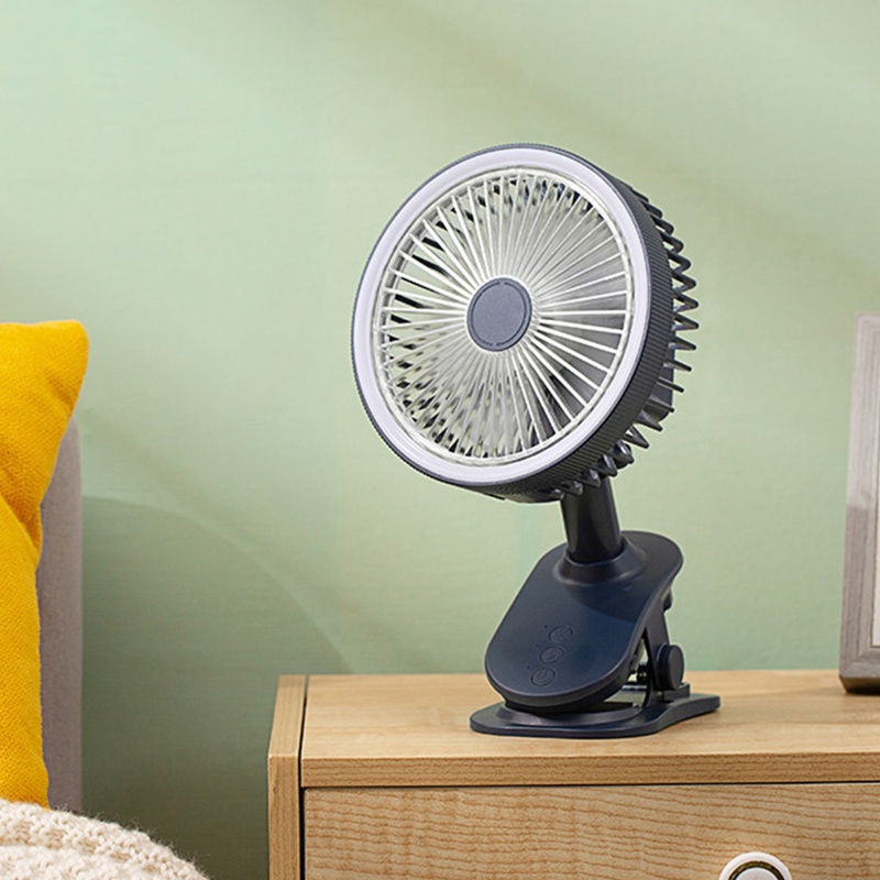 Vivi Kipas Angin Desktop 5.9inch Usb Charging Fan 3speed Clip Fan 2400mah Untuk Kamar Tidur