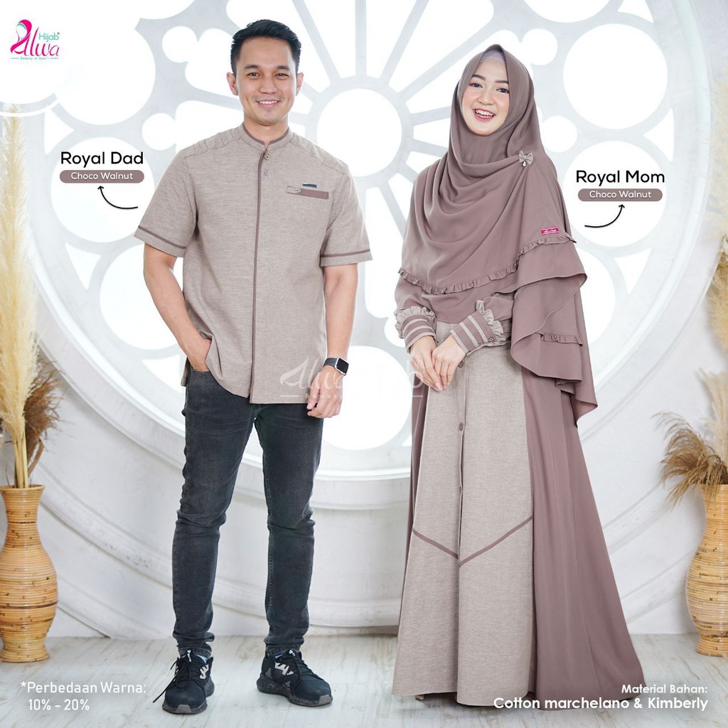 Gamis Dewasa Set Jilbab Alwa Hijab Original - Royal Family Mom Alwa Hijab Original - Gamis Sarimbit