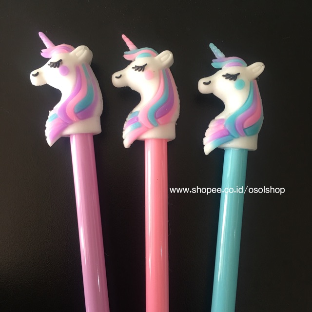 1 Lusin Pulpen Unicorn / selusin kuda poni pony gel pen / bolpen karakter lucu unik murah souvenir