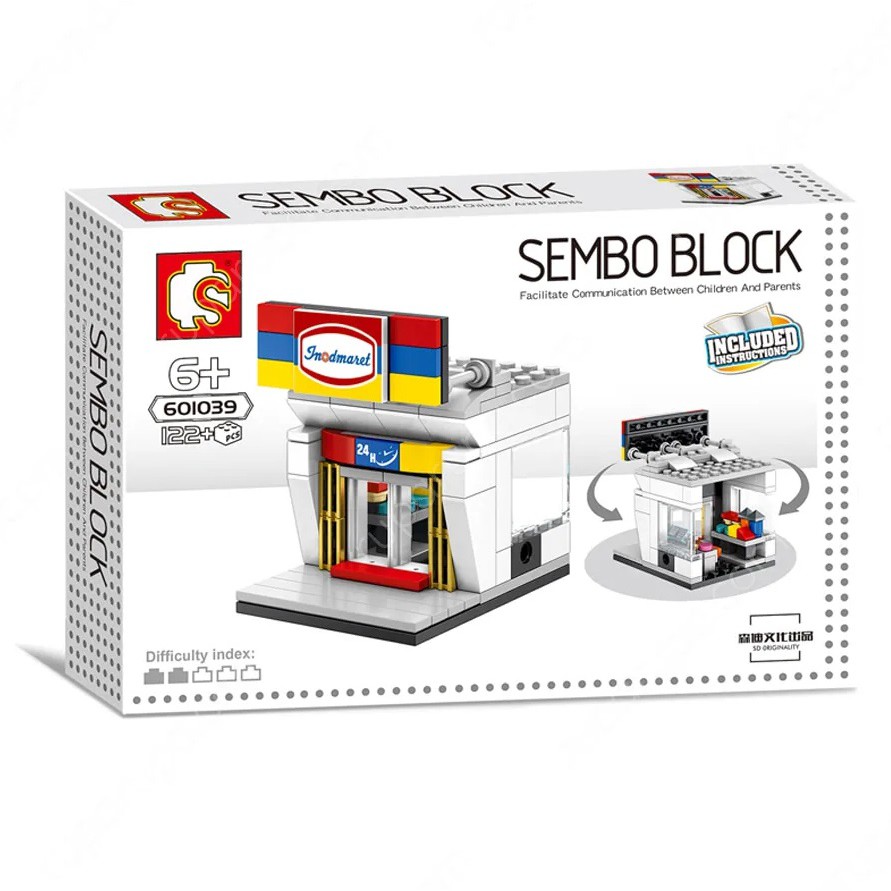 Sembo block 601039 mini modular toko Indomaret mart mainan brick