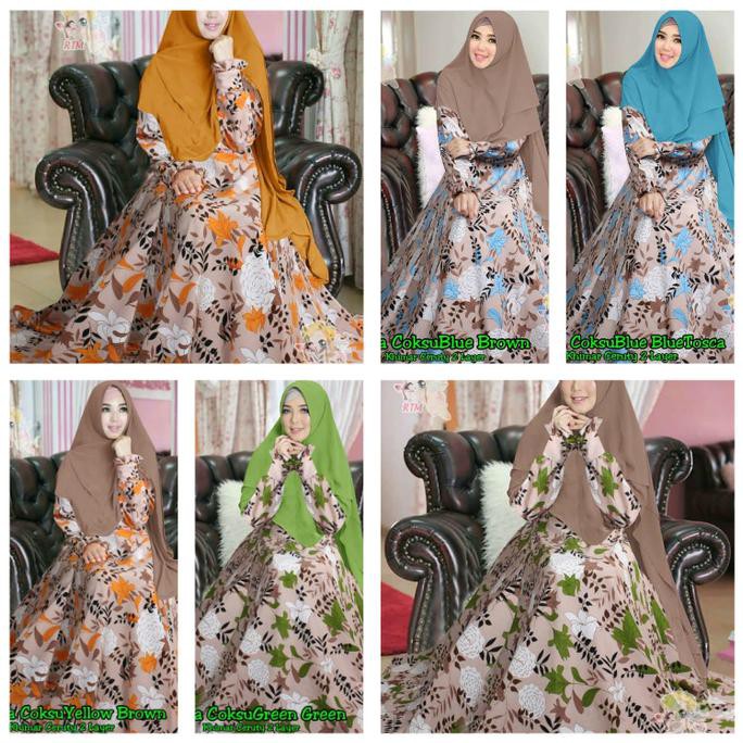 Baju Muslim Gamis Jumbo Malika Wolfis Monalisa Ld120Cm Fit To Xxl - Coksu Green