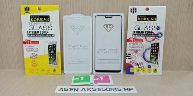 KOREAN Tempered Glass Vivo V9 6.3 inchi FULL SCREEN Guard TG 5D Vivo V9 FULL GLUE Anti Gores Kaca