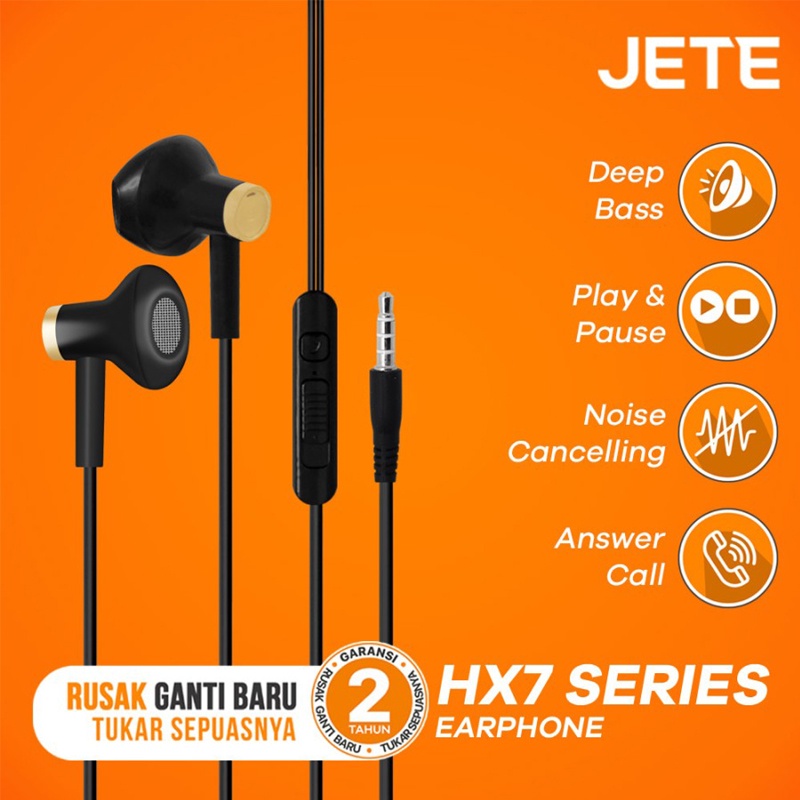 Earphone I Handsfree | Headset | hf JETE HX7 | HX-7 High Quality