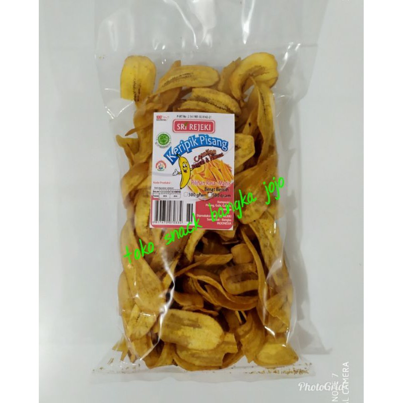 

Keripik Pisang Sri Rejeki khas Bangka 300gram rasa manis dan asin oleh oleh keripik makanan cemilan