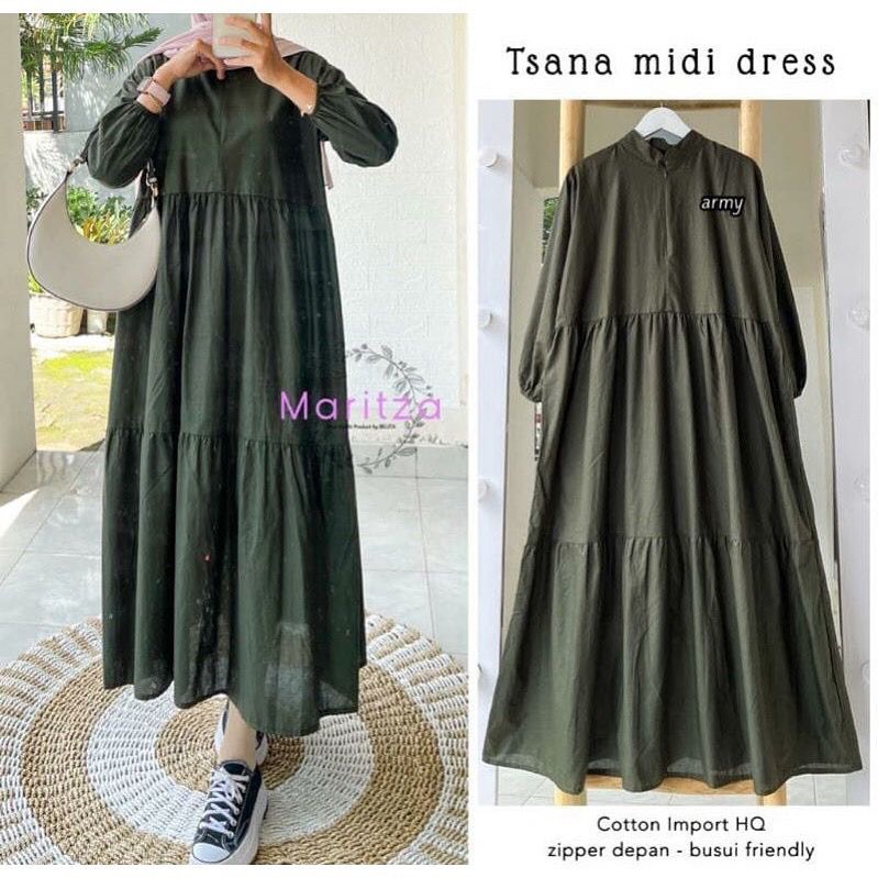 TSANA MIDI DRESS WD KATUN RAYON VISCOSE LD 110 CM PB 120 CM BUSUI ( BACA DESKRIPSI SEBELUM ORDER ) Gamis Dewasa Gamis Murah Meriah Promo Gamis Wanita Terbaru 2021 Dress Midi Model Terbaru Midi Dress Muslim Remaja Gamis Kondangan BEST SELLER