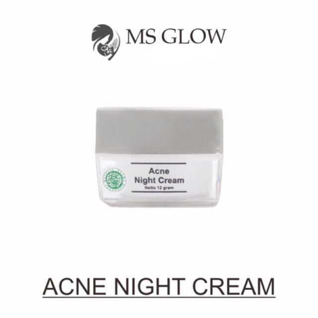 MS GLOW ACNE NIGHT CREAM / CREAM MALAM ACNE MS GLOW