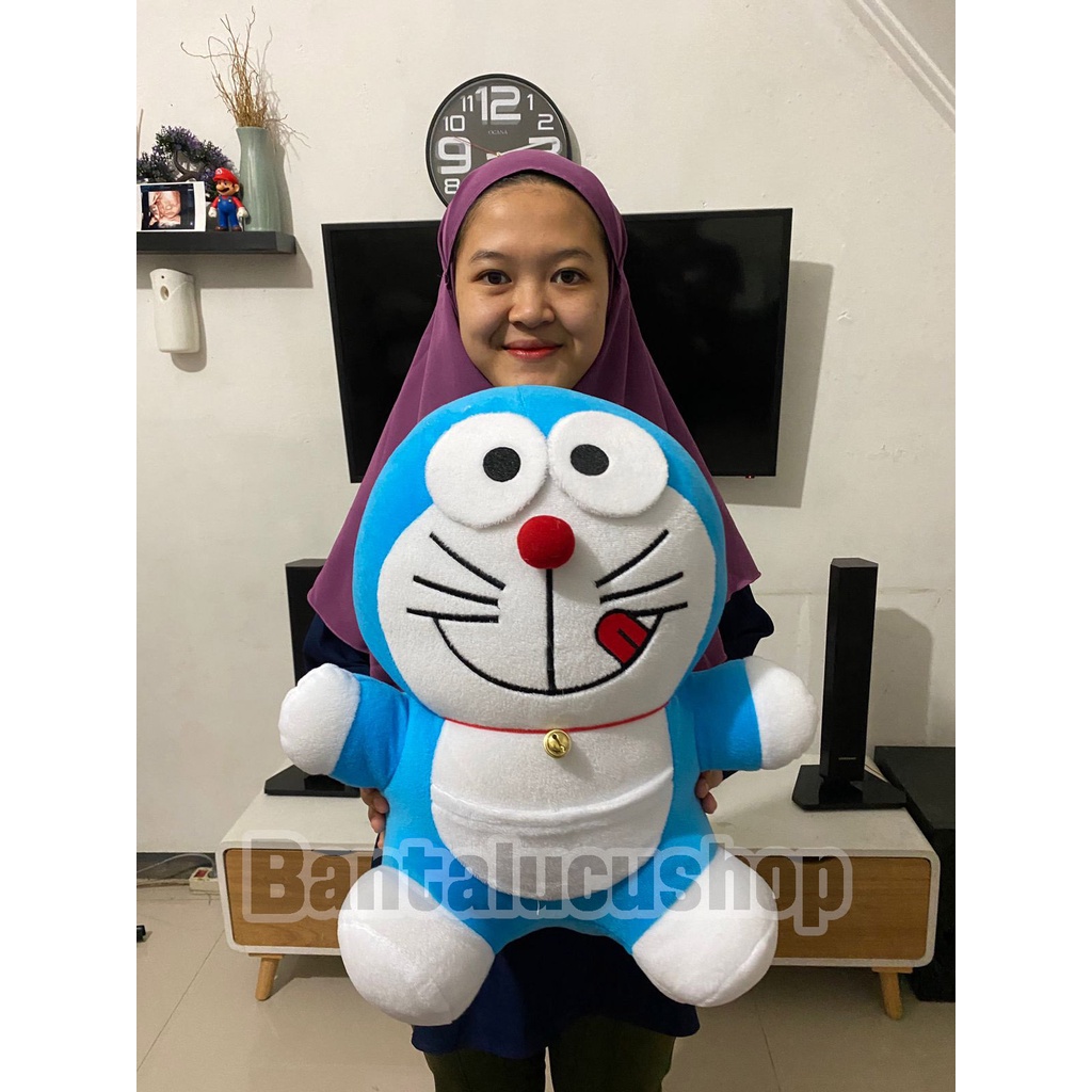 Boneka Doraemon Duduk Ukuran L Murah Bahan Halus Rapih SNI