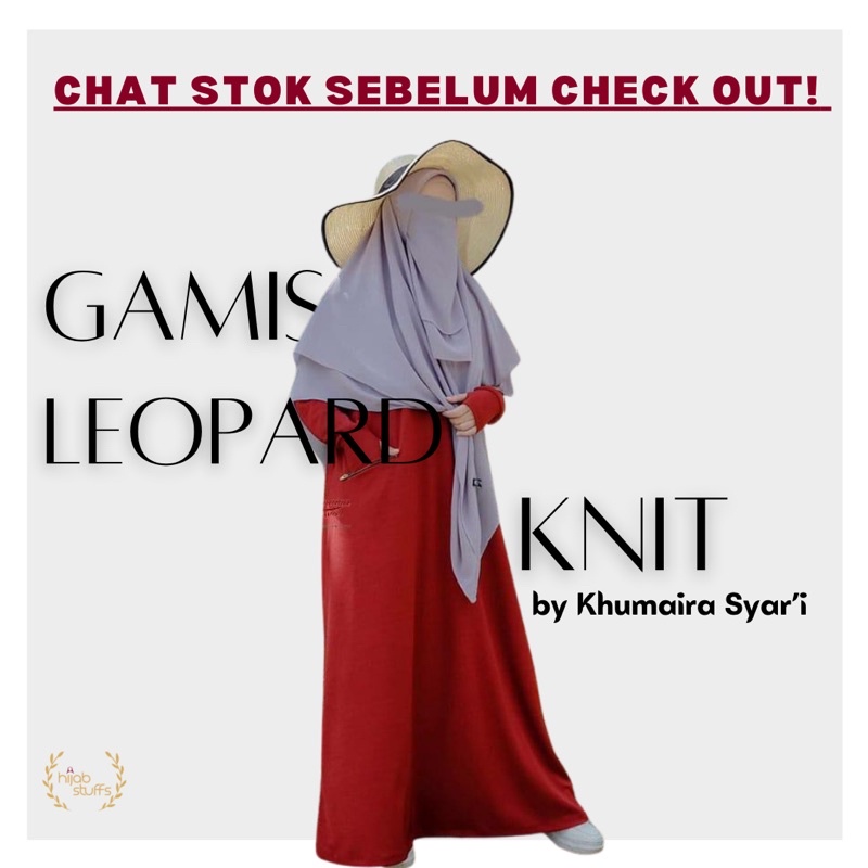 GAMIS LEOPARD KNIT | KHUMAIRA SYARI | HIJAB SYARI POLOS